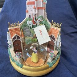 LARGE Disney 3sided Castle Rotating Snow Globe w/Music