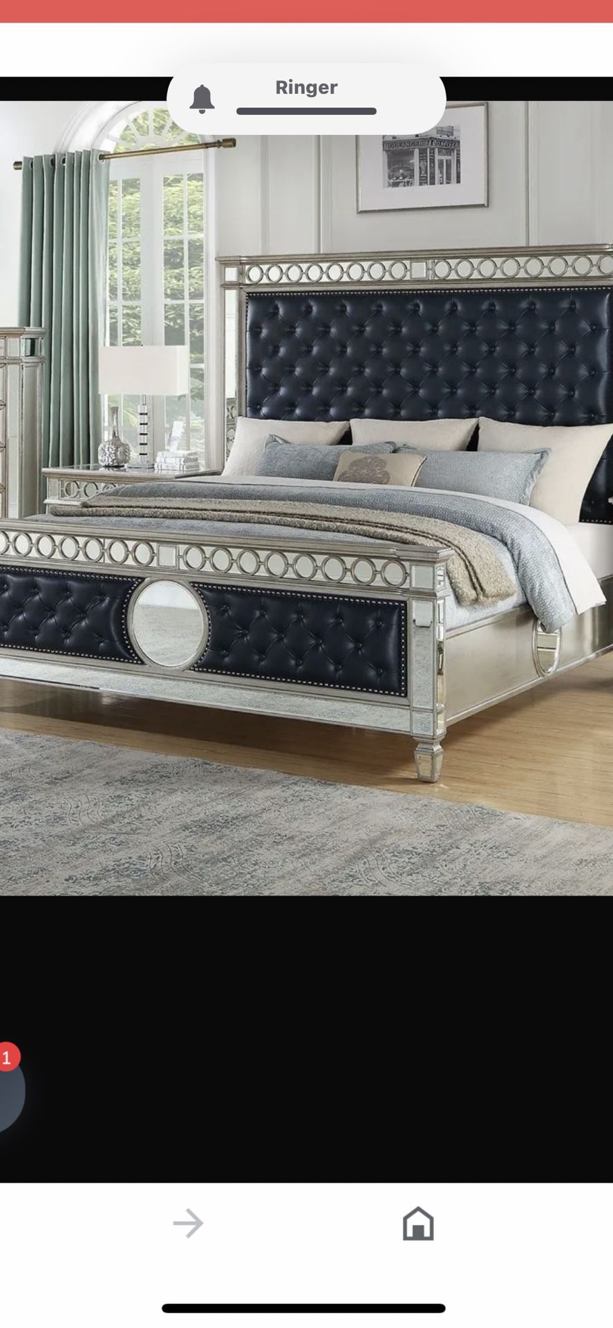 Furniture Sofa Set Bedroom Set Modern Glass Vanity Set