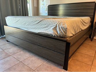 King Size Bed Frame & Nightstands & TV Stand $250