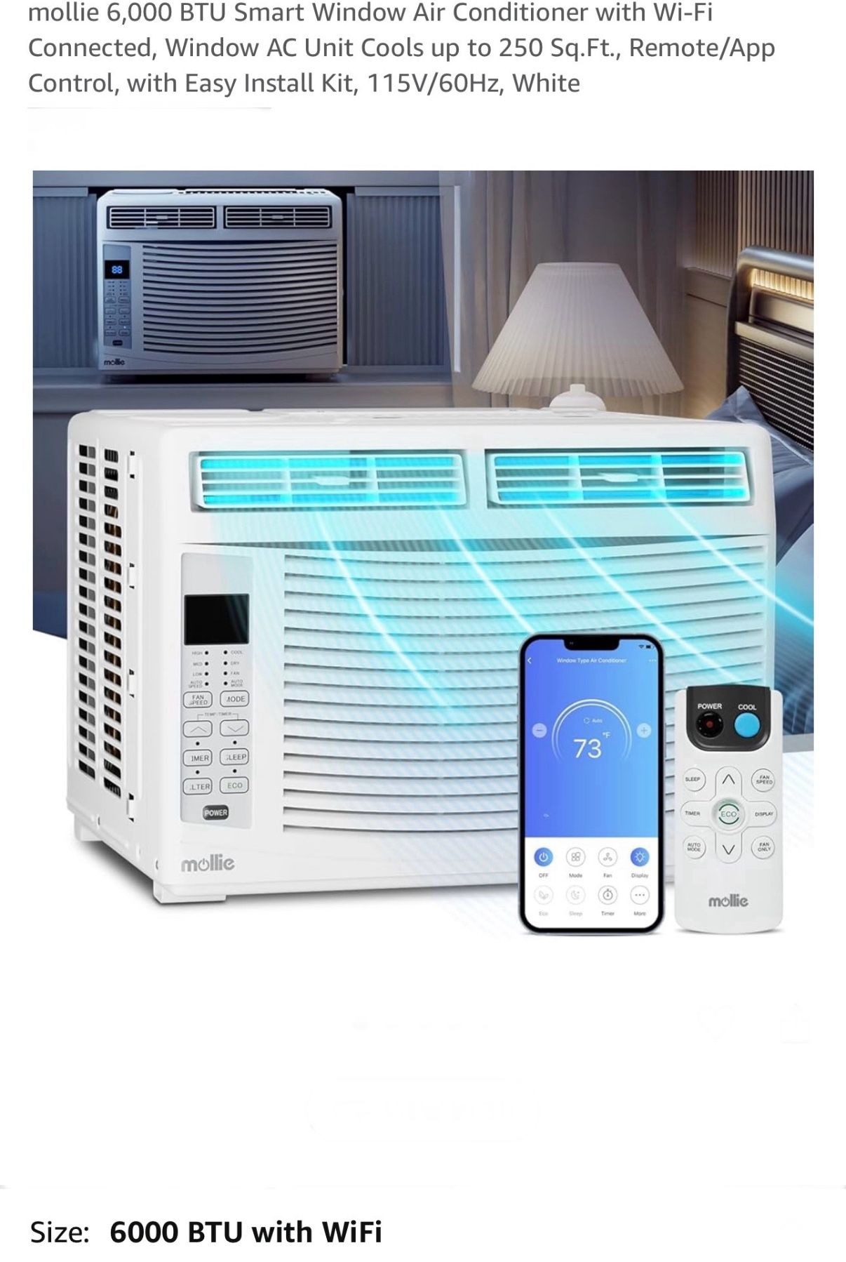 Mollie BTU Smart Window Air Conditioner