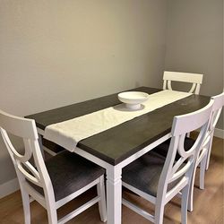 White Color 6 Pcs Dining Set