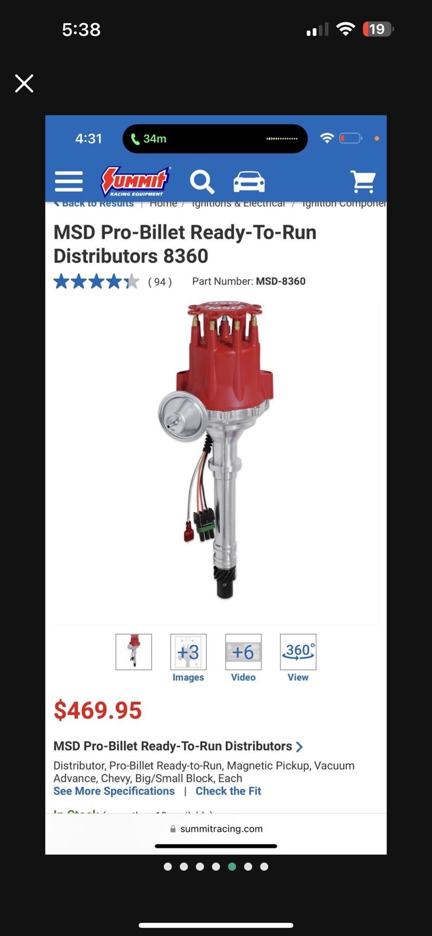 MSD 8360 Pro Billet Distributor