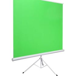  Portable 70.5"x70.5" Collapsible Green Screen with Tripod Retractable Chromakey Pull-up Background Live Stream Game Tiktok Video Studio

