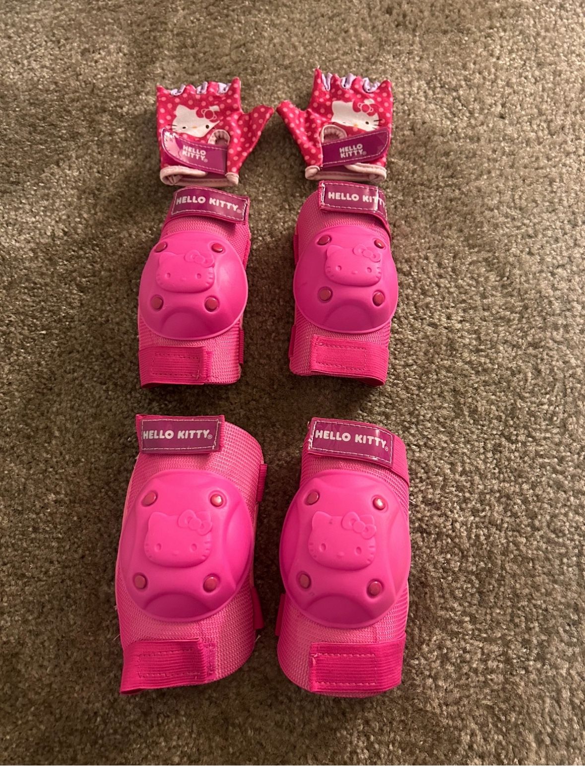 Hello Kitty - Toddler Knee Pads and Elbow Pads Adjustable Protective Gear Set with Gloves, for Girls