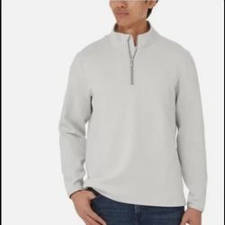 Kirkland Signature Men's Half Zip Light Gray