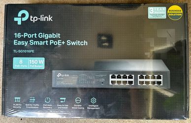 TP-LINK TL-SG1016PE 16-Port Gigabit Easy Smart PoE+ Switch 150W Rack