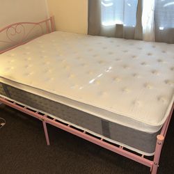 Full size bed frame with mattress