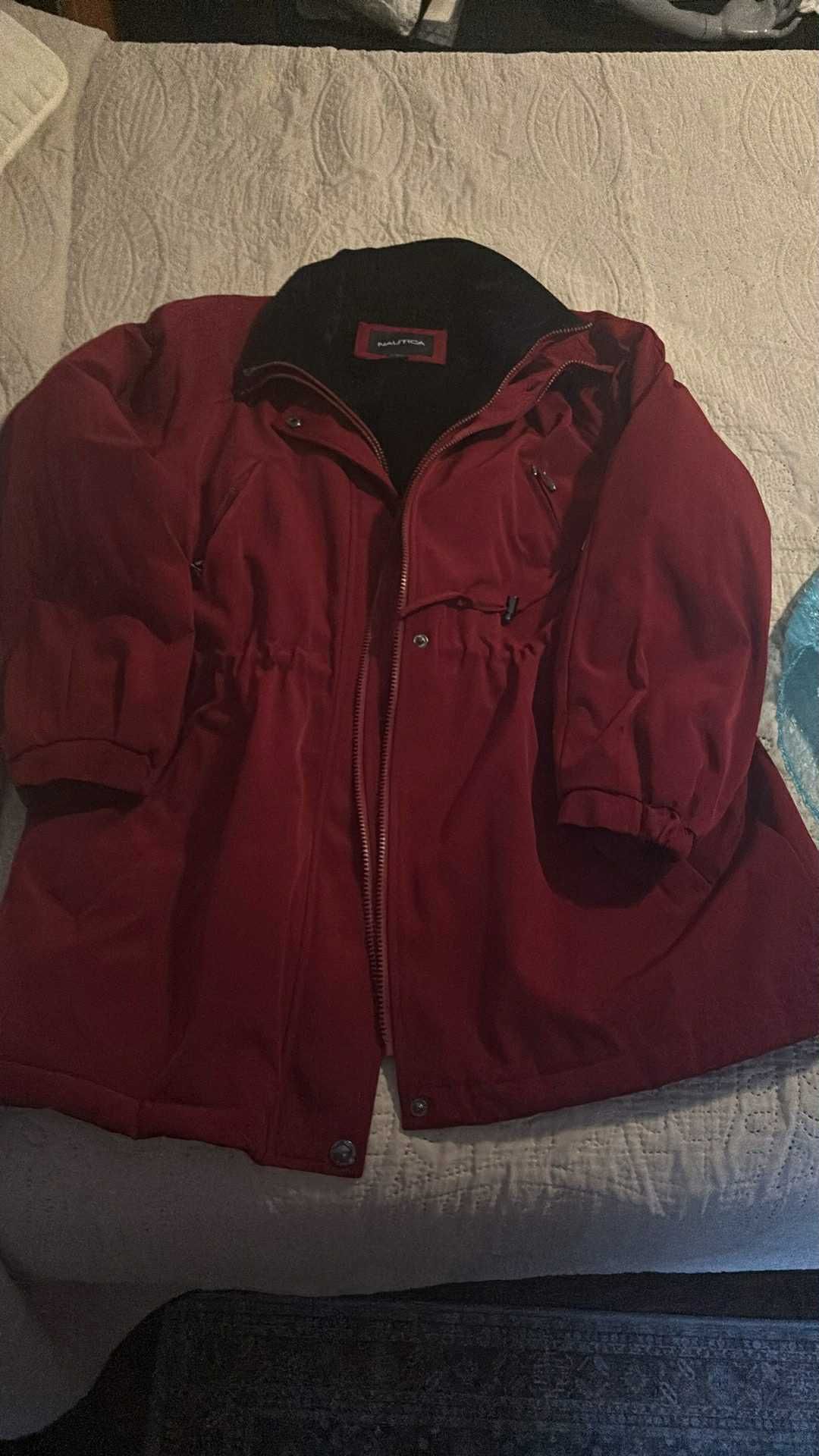 Woman Red Coat Nautica Size XL