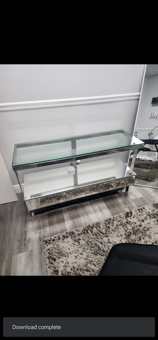 Glass And Mirror Console Table