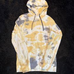 Nike Seasonal Classics acid wash fleece hoodie in cream/multi