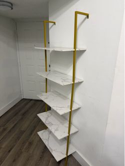 ✨ Modern Gold & Marble 5-Tier Display Shelf | Luxury Home Décor