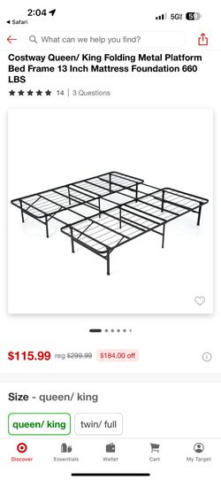 FOLDABLE METAL BED FRAME (king)