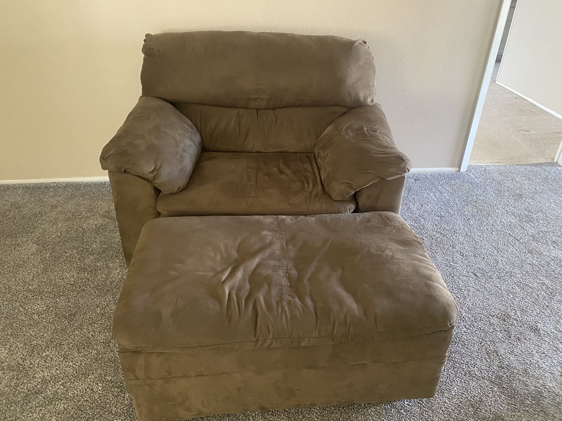 Super Comfy Couch And Oversized Chair With Ottoman