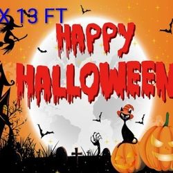 Happy Halloween Banner HUGE 6 X 13 FT NEW
