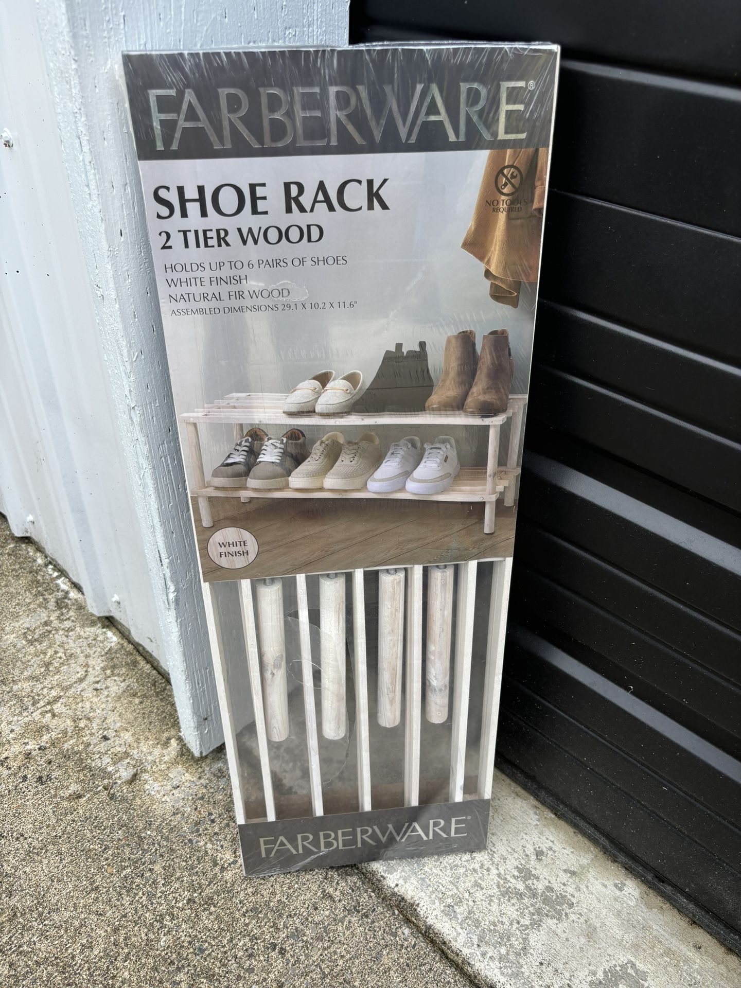 Shoe Rack 2 Tier Wood