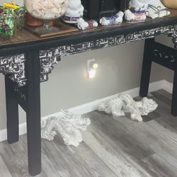 Hand Painted Reconditioned Solid Wood Table Asian Style Foyer Sofa Entry 