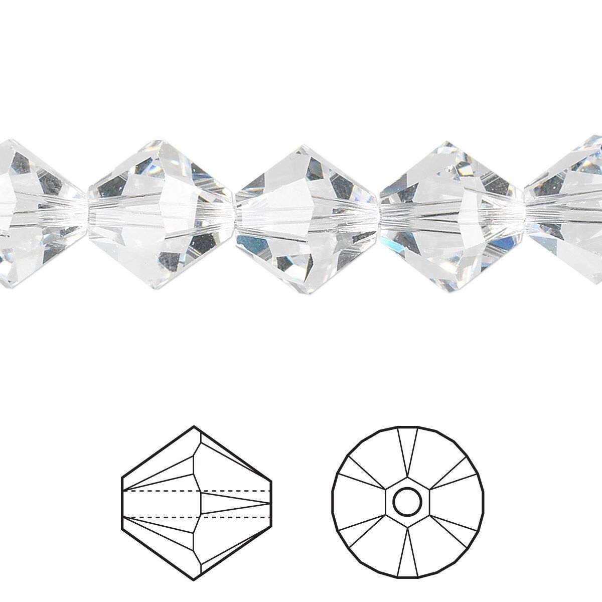 72 Swarovski 10mm Bicone 5328 Beads in Crystal