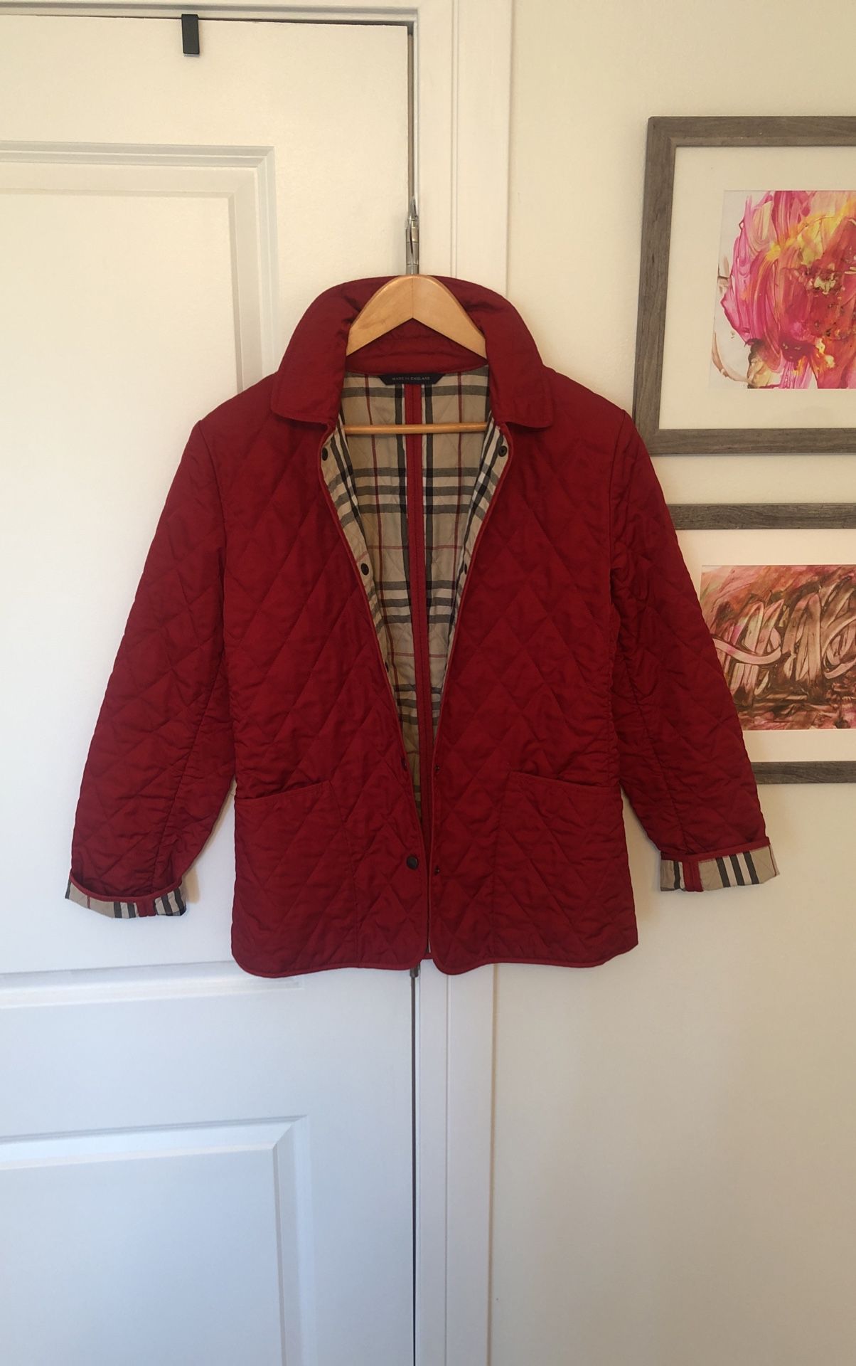 Like New Red Burberry Jacket For Women 
