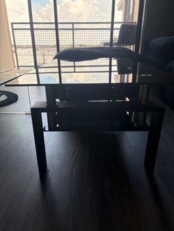 2 Tier Black Glass Coffee Table