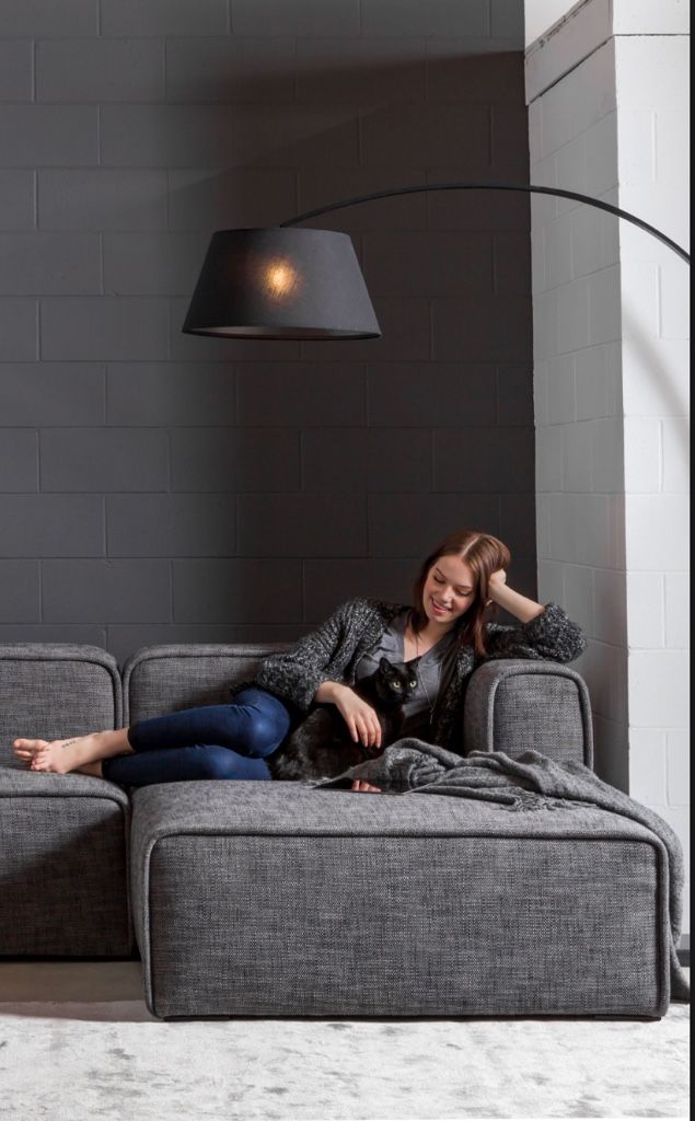 Carbon gray quadra left chaise modular sectional sofa online