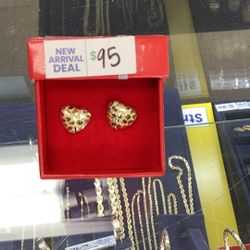 Gold Nugget Earrings 10k