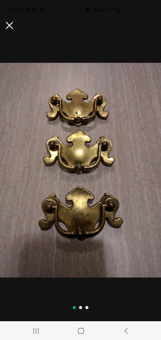 Vintage Dresser Pull Handles Set Of 3