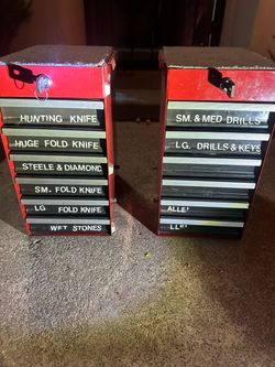 Craftsman USA Red 6 Drawer 15x12x9 Tool Caddy Side Hanging Tool Box Chest  left and right