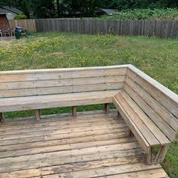 Excellent Condition Vintage Cedar Deck 2 Bench Set! Comes With All Hardware And Mounts!