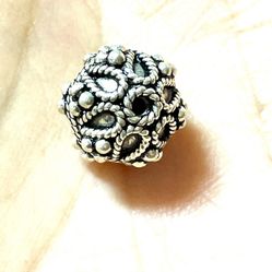 2 Sterling Silver Rope Design Beads 