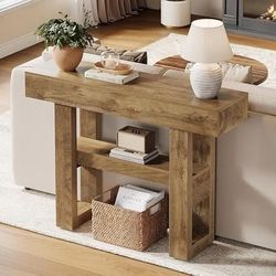 Rustic Farmhouse 2-Tier Console Table