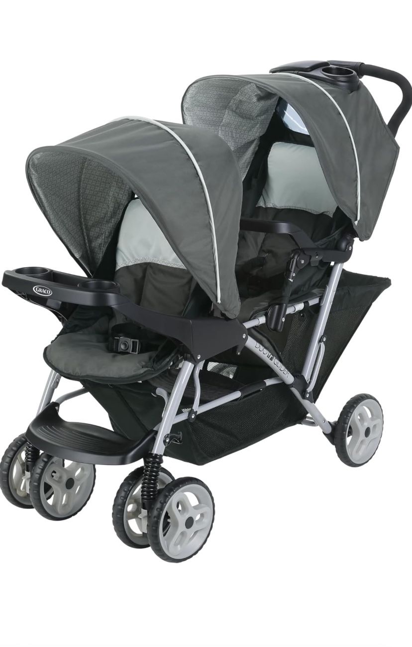 Graco DuoGlider Double Stroller | Lightweight Double Stroller with Tandem Seating, Glacier