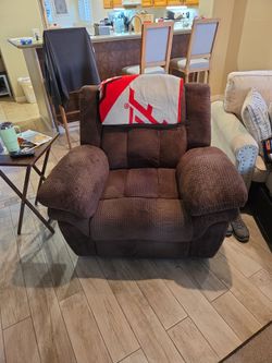 Brown Fabric Recliner Chair and sectional