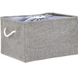 Storage Basket Containers with Handles and Drawstring, Pack of 2, Large