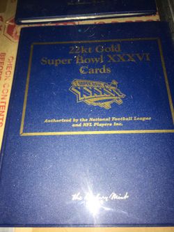 SUBER BOWL XXXVI (36) 22KT GOLD CARDS (RARE!!!)