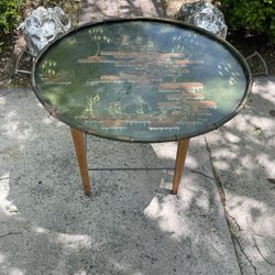 Large Vintage Italian Chinoiserie Tray Table 