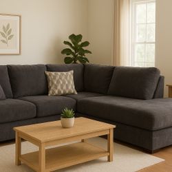 Plush L Shaped Grey Sectional Couch (NO DEPOSIT) Delivery Available 🚚