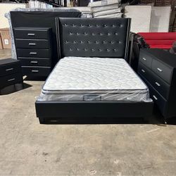 BLACK Luxury Queen 4pc set $795 !!!YES THE PRICE IS REAL !!!! 