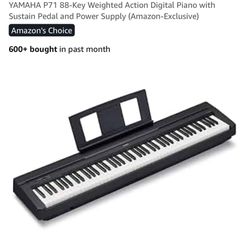 YAMAHA P71 88-Key Weighted Action Digital Piano with Sustain Pedal and Power Supply (Amazon-Exclusive) 