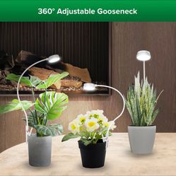 3X Pot Clip 4-Level Timer Dimmable LED Grow Light Full Spectrum Plant Light COC