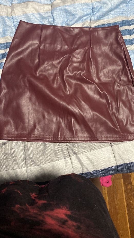 Faux leather skirt