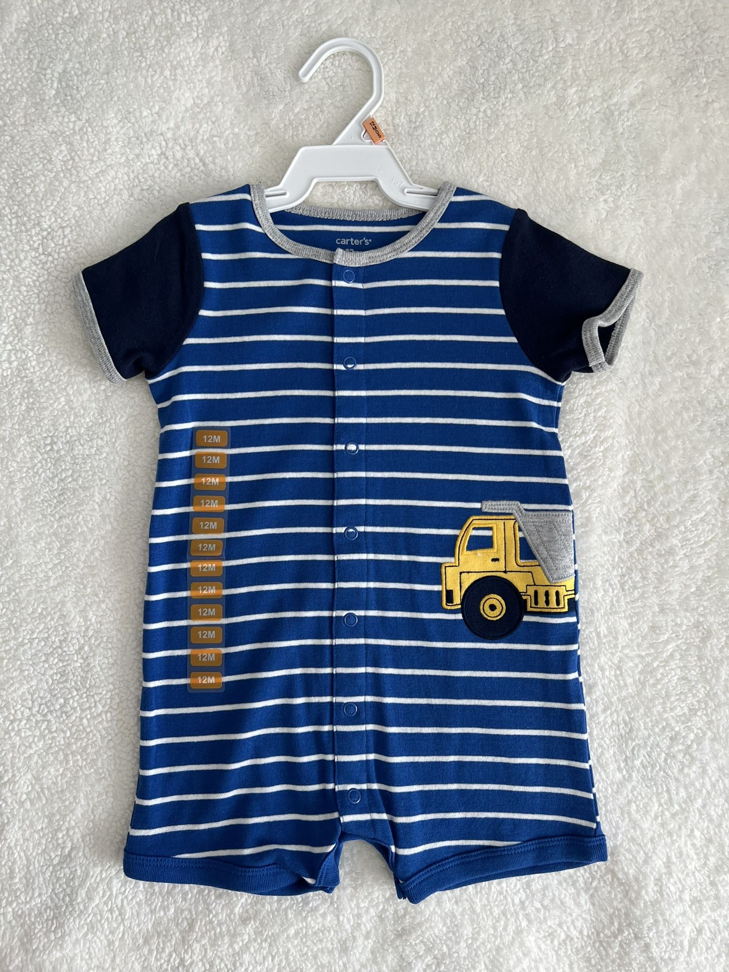 Set of 2 New Baby Striped Bodysuits Size 12M