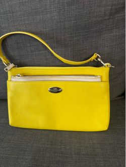 Coach Small Yellow Purse w/ Cream Insert