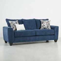 Carver 87" Sofa, Blue Denim