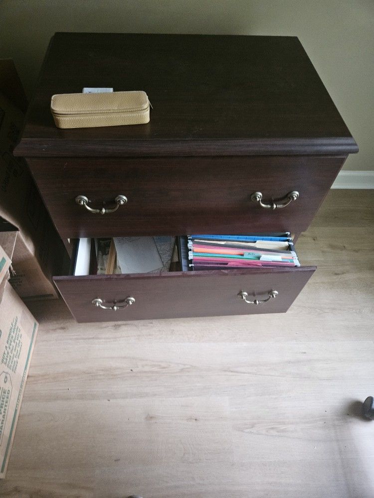Mahogany 2 Drawer File Cabinet