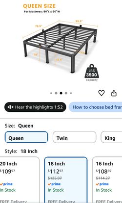 Queen metal bed frame
