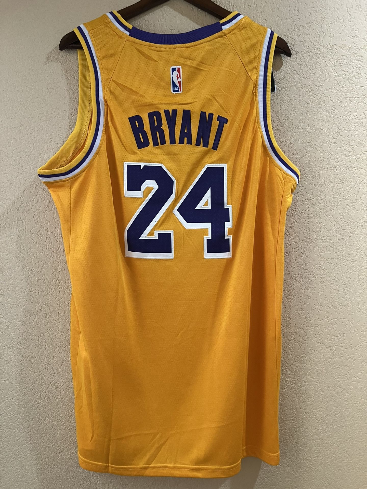 Kobe Bryant #24 Lakers Yellow Jersey New Size 54 Swingman