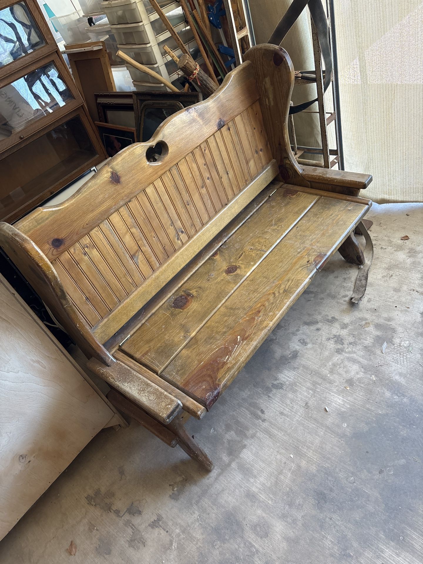 Antique Solid wood bench With Storage