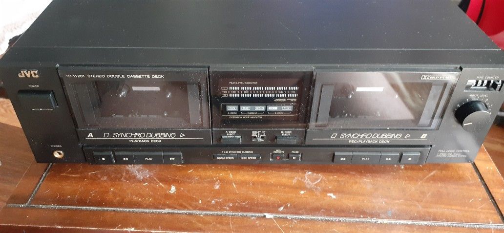 NICE CONDITION JVC DUAL TAPE DECK MODEL # TD-W201 CLICK ON PICTURE YOU WILL GET FULL PICTURE SIZE