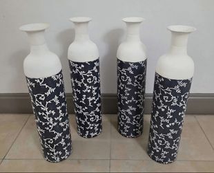 *** PRICE DROP *** 24" Etched Metal Floor Vases ($10 EACH) @ Lasting Creations