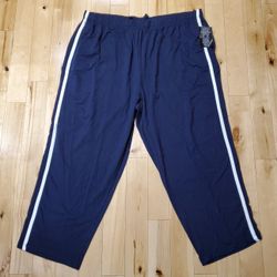 NEW King Size Mens Navy Striped Athletic Pants (3XL)